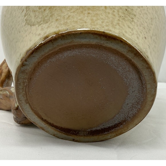 Vintage Pottery Pitcher With Raised Grapevine‎ Design – Rustic Pottery Pitcher - Picture 4 of 7